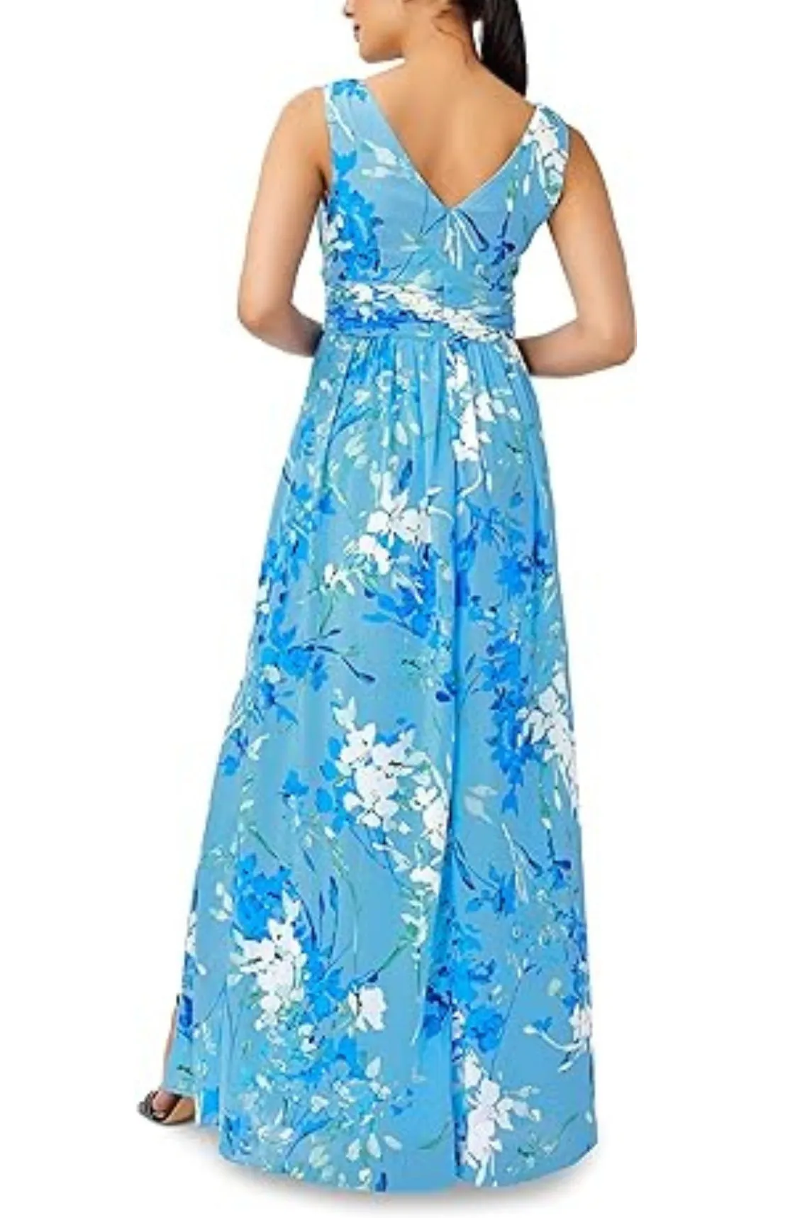 Adrianna Papell Floral Sleeveless Chiffon Gown