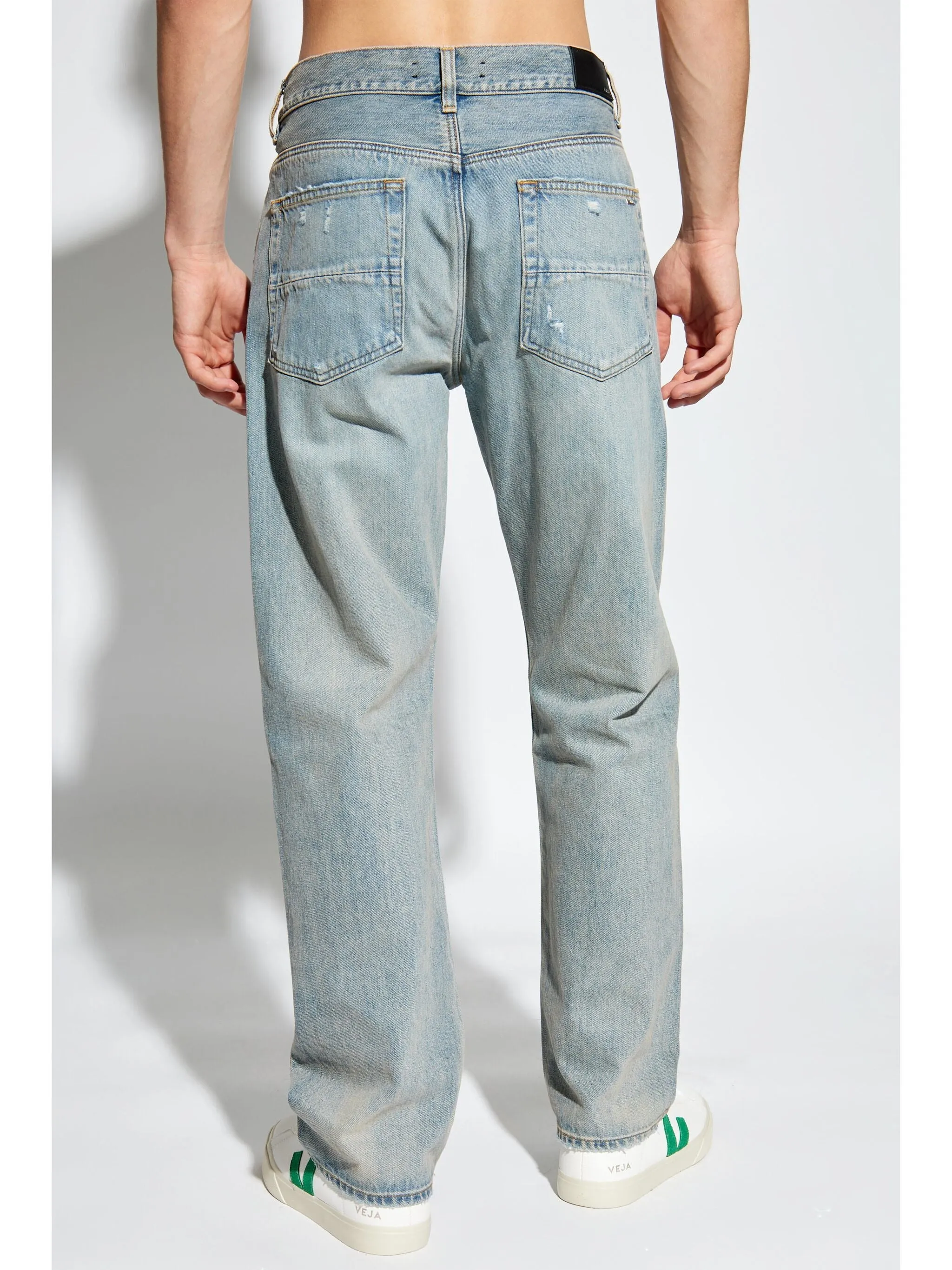 BANDANA REPAIR MID-RISE STRAIGHT-LEG JEANS