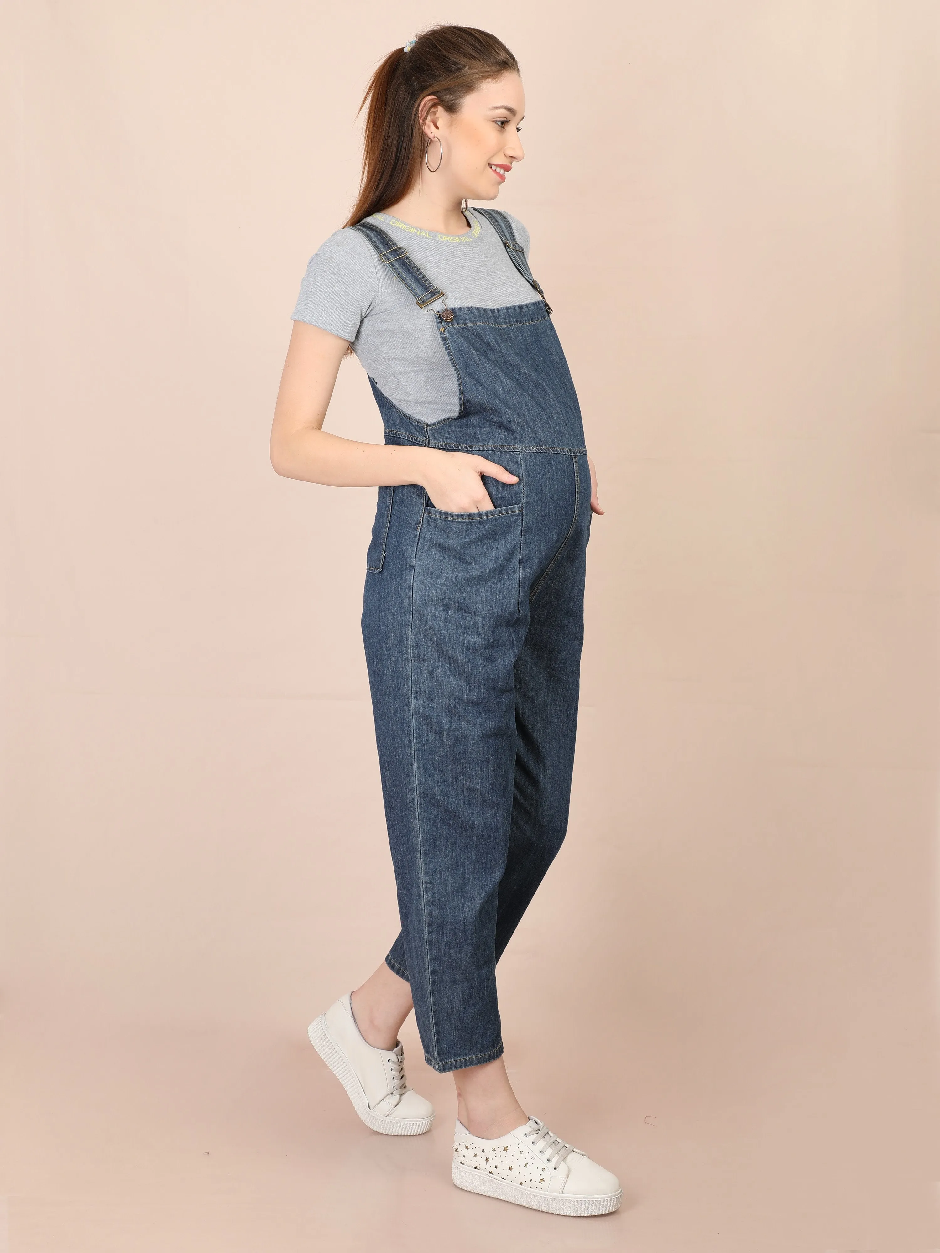 Blue Maternity Denims Dungaree