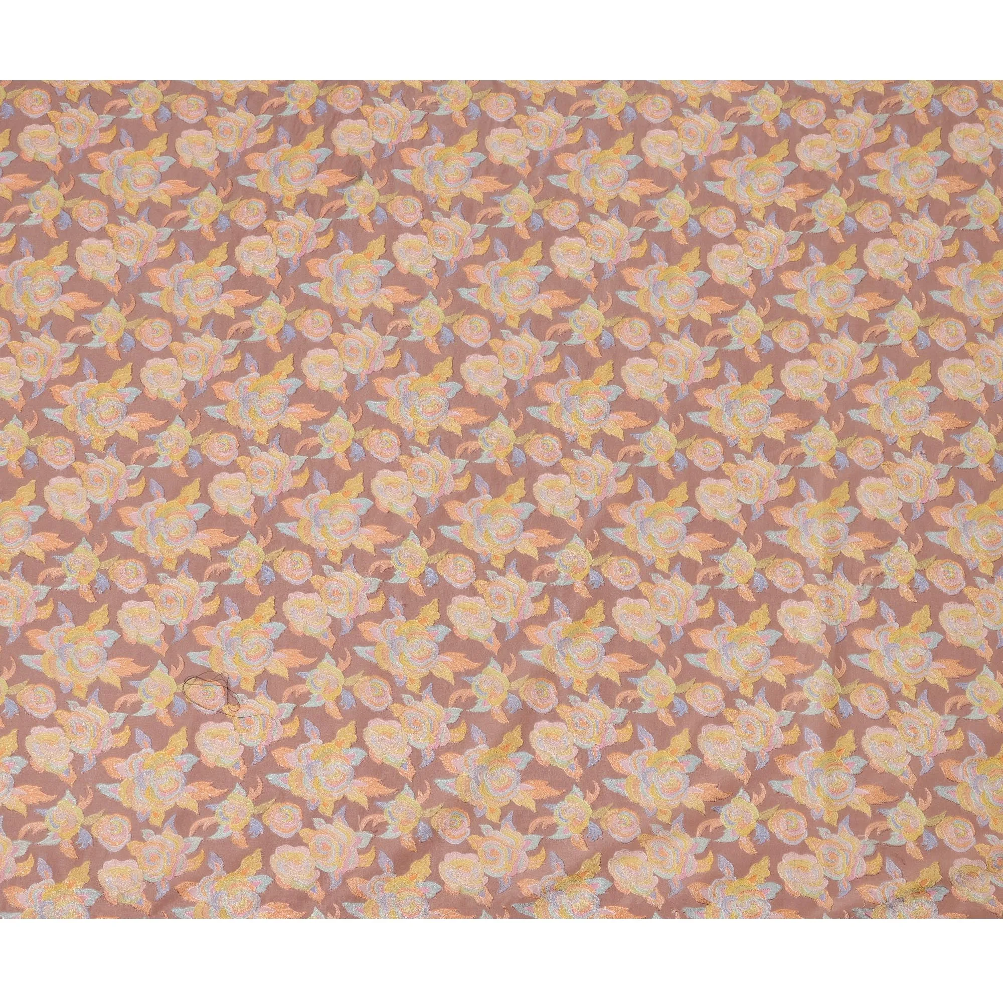 Blush Pink Pure Tussar Silk Fabric with Embroidery, 110 cm Width-D20694