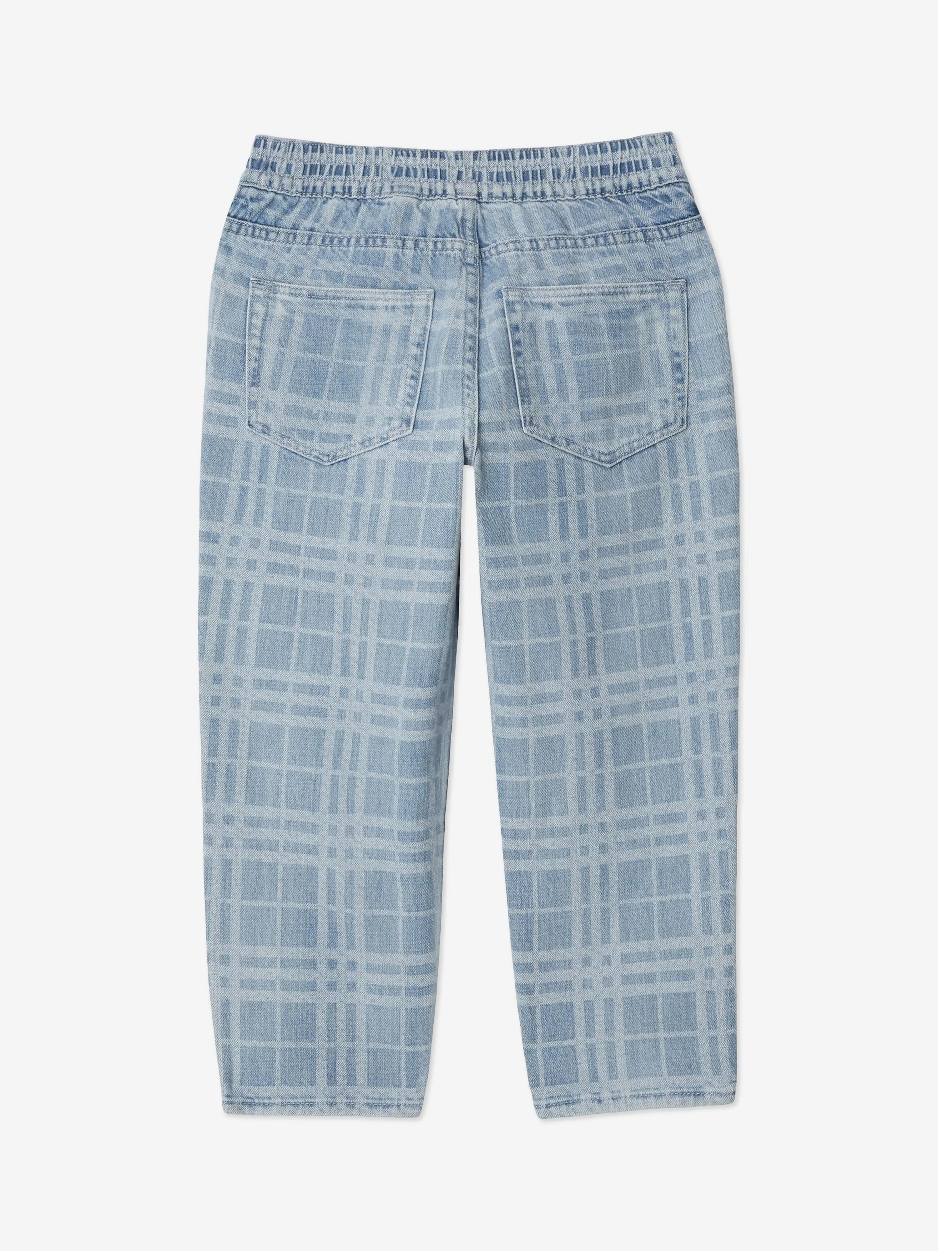 Burberry Boys Check Carven Trousers in Blue