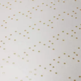 Cream Silk Chiffon Fabric with Gold Metallic Lurex Dots, 110 cm Width, Made in South Korea-D21139