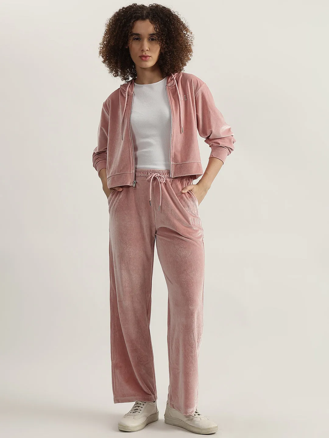 Elle Women Solid Mid-Rise Sweatpant