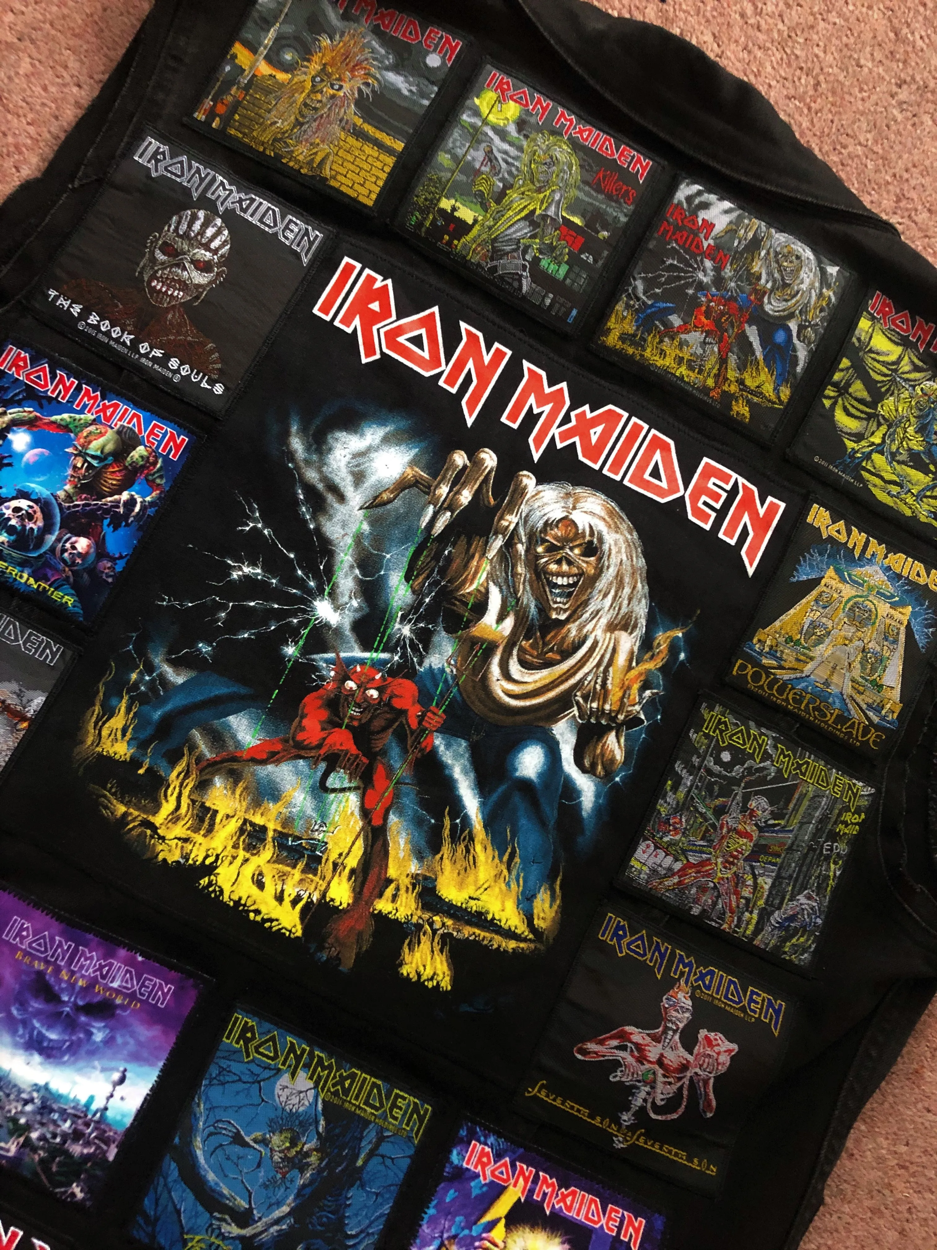 Fully Laden Iron Maiden: Trooper Black Ops Edition Patch Denim Cut-Off Battle Jacket