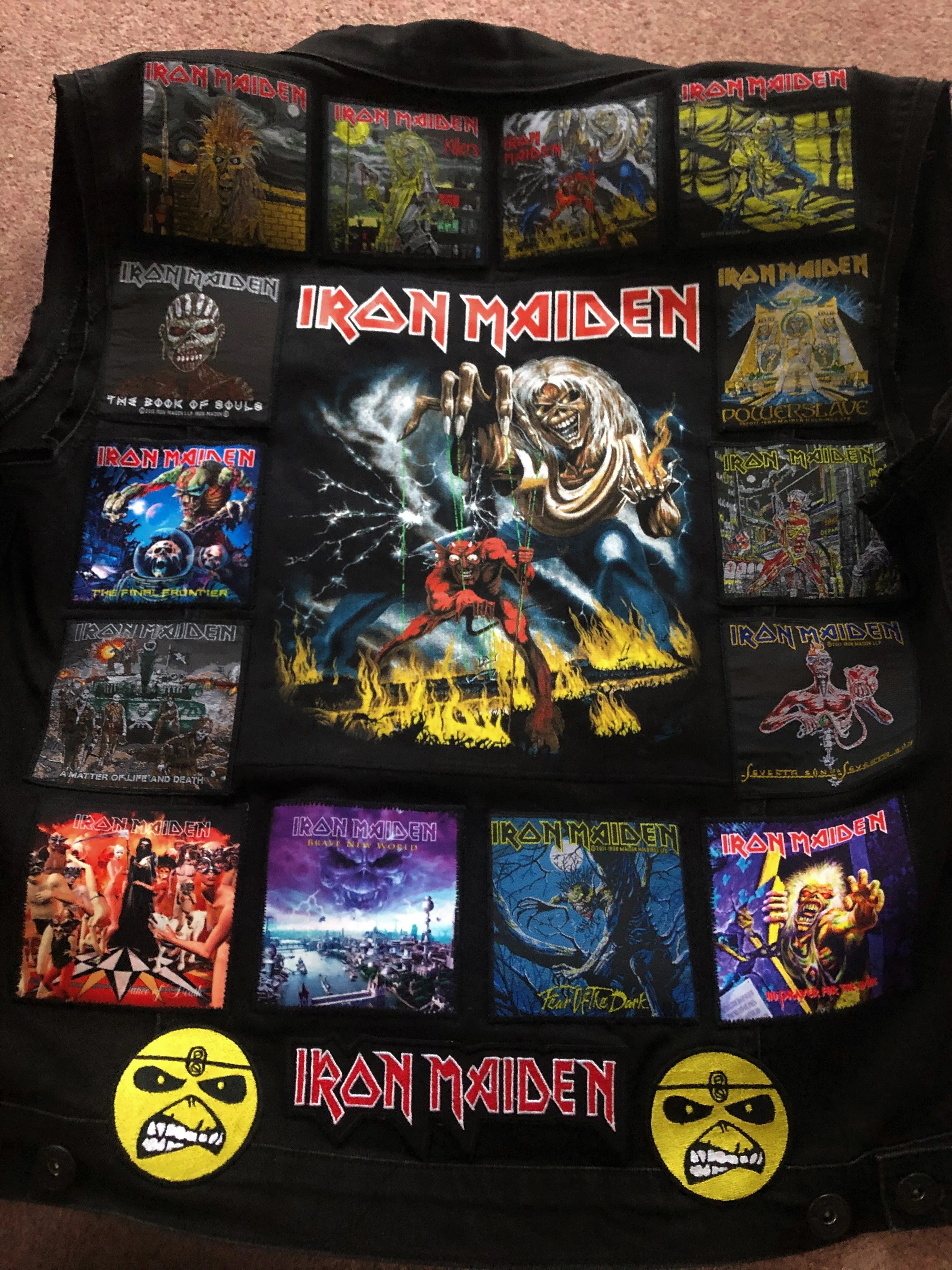 Fully Laden Iron Maiden: Trooper Black Ops Edition Patch Denim Cut-Off Battle Jacket