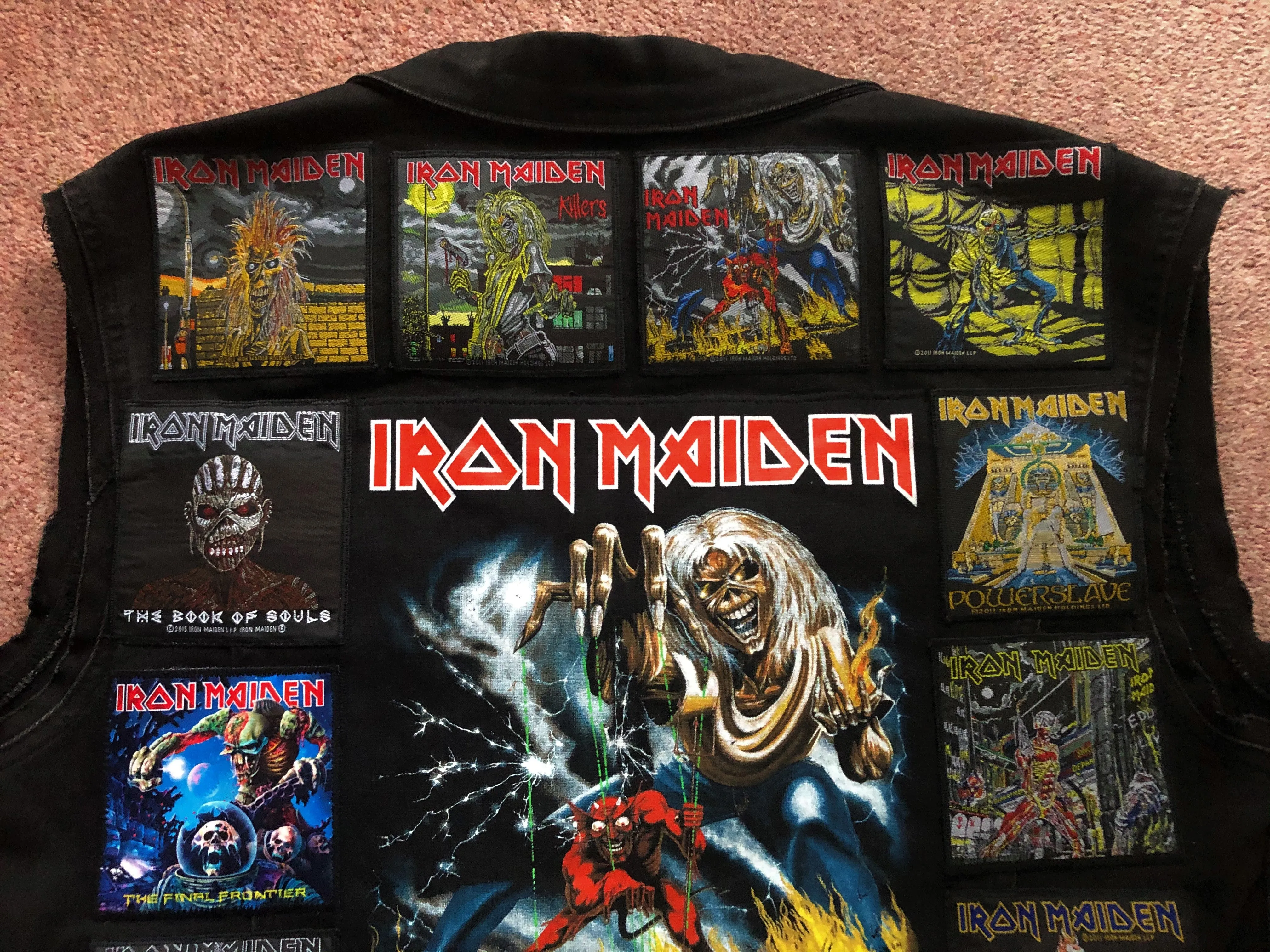 Fully Laden Iron Maiden: Trooper Black Ops Edition Patch Denim Cut-Off Battle Jacket