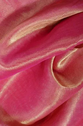 Green Magenta Metallic Organza Fabric