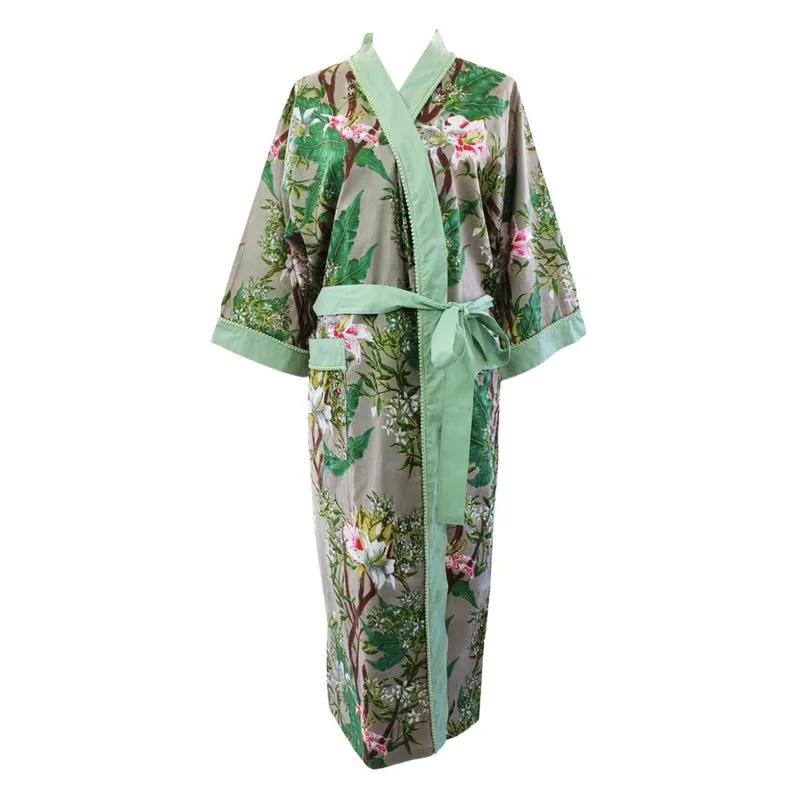 Grey Stargazer Lily Dressing Gown