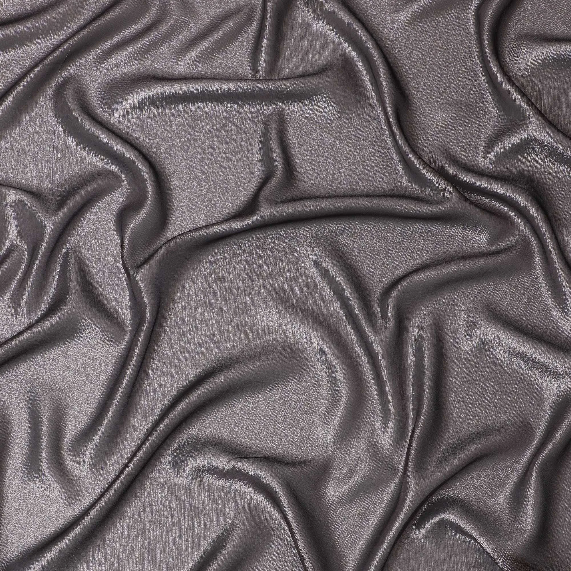 Gunmetal Grey Silk Chiffon Metallic Fabric - 110 cm Wide-D20023