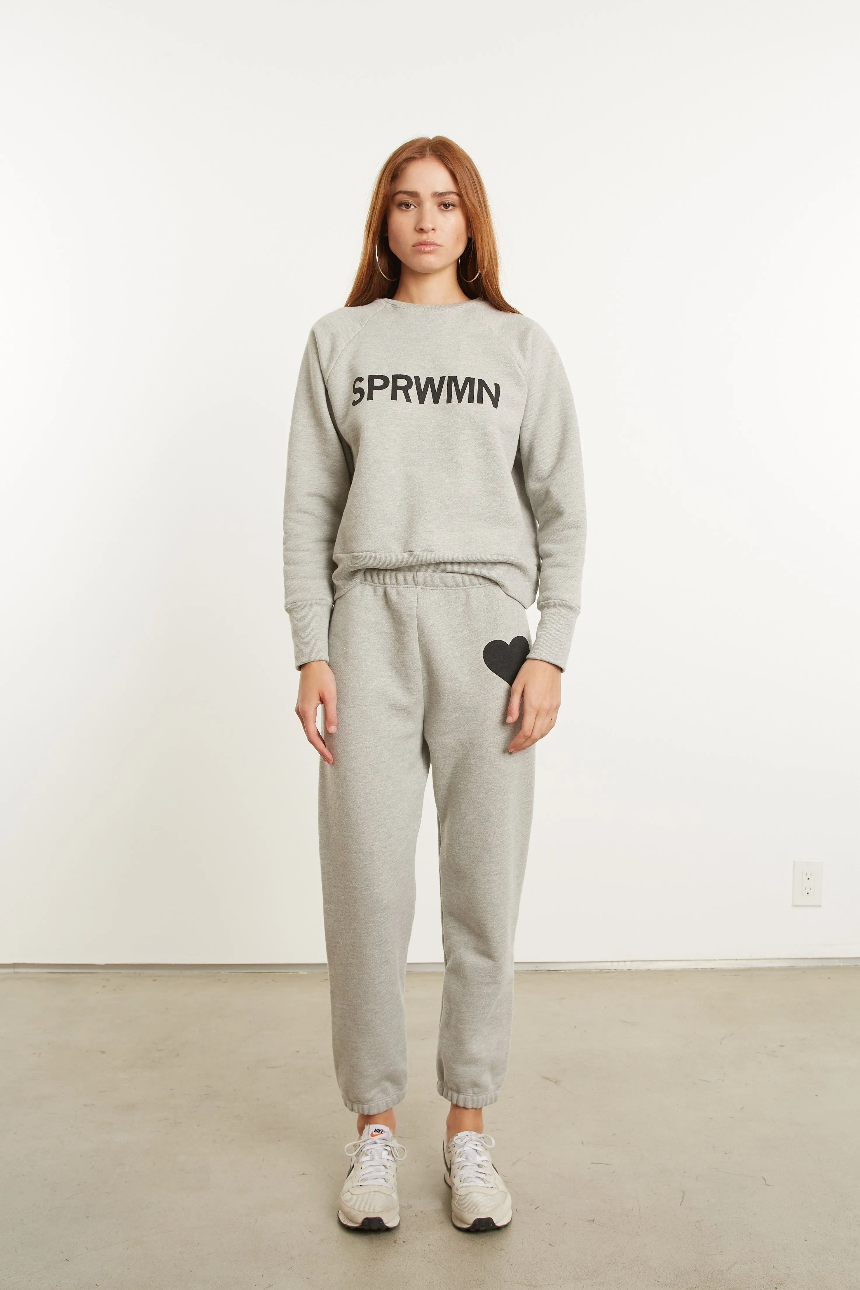 Heather Grey Heart Sweatpants