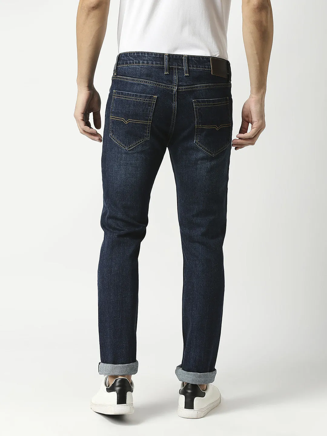 Indigo Blue Slim Straight Stretch Denim