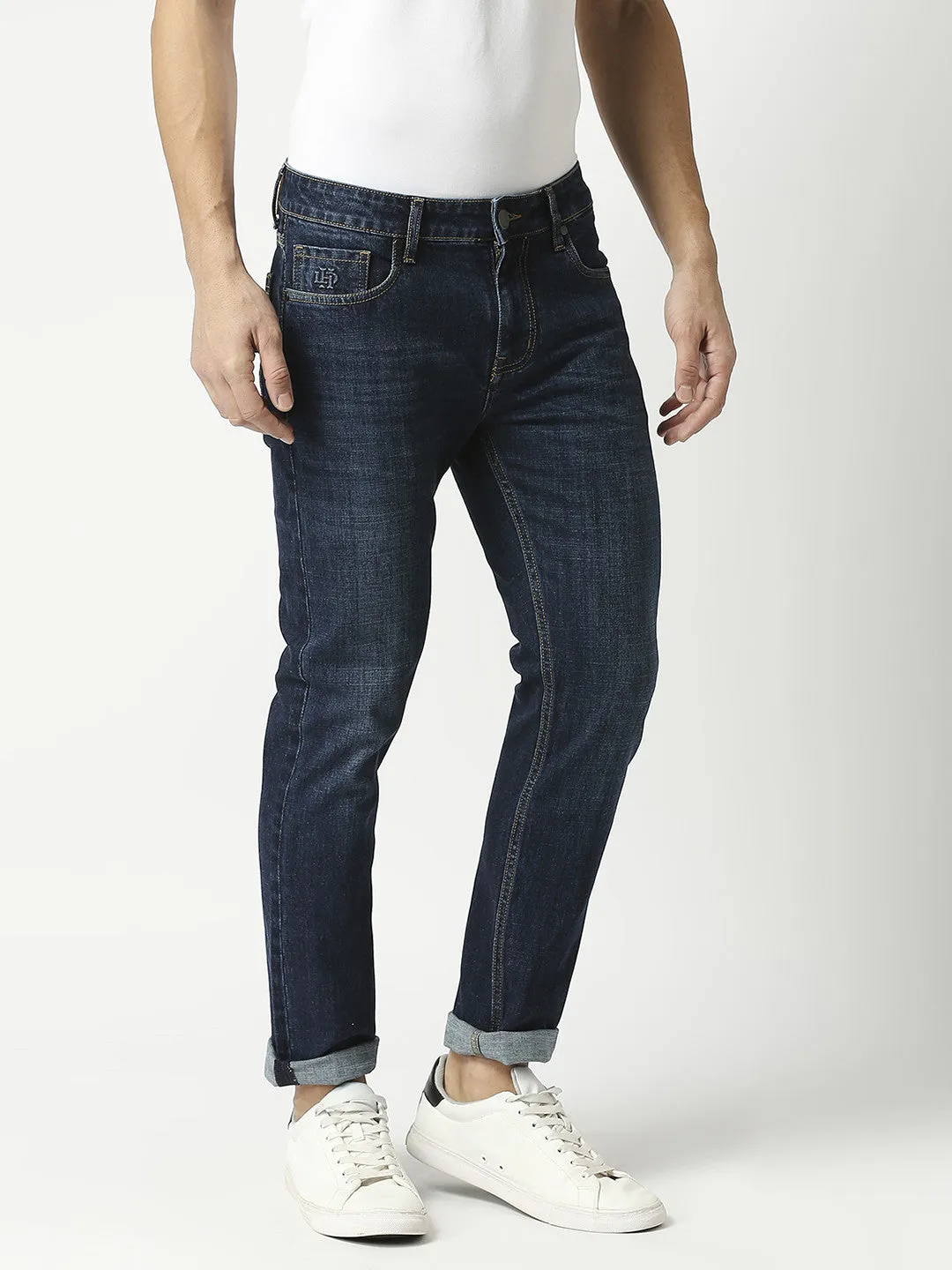 Indigo Blue Slim Straight Stretch Denim