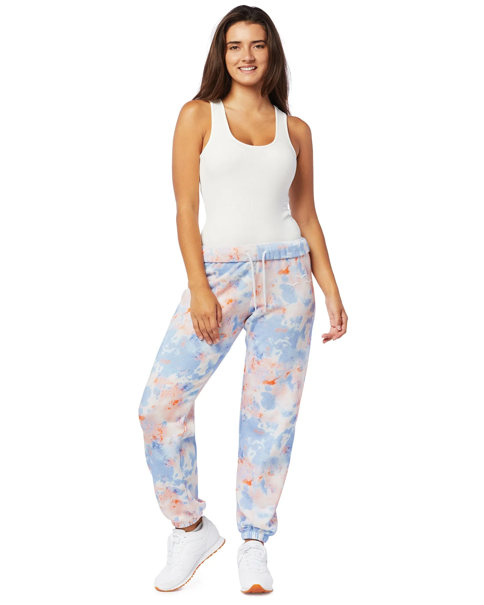 Lazypants Niki Original Fleece Print Sweatpants  - Womens - Blue Creamsicle