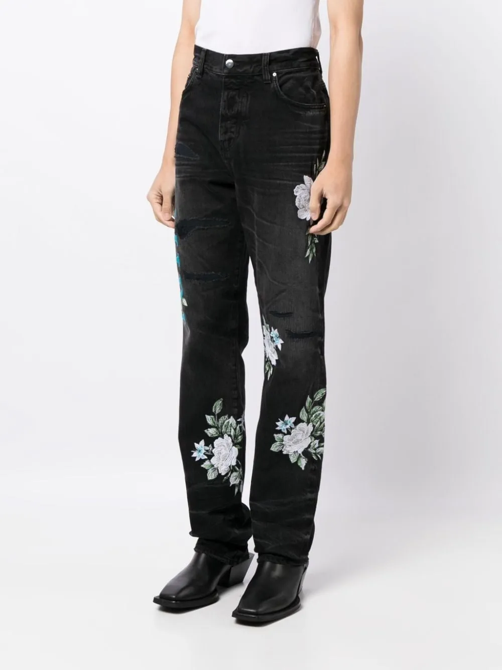 MA FLORAL STRAIGHT JEANS