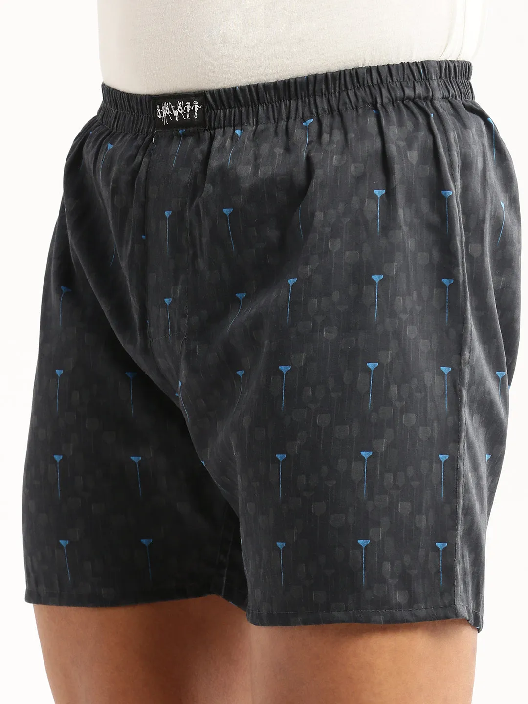 Men Charcoal Printed Boxer