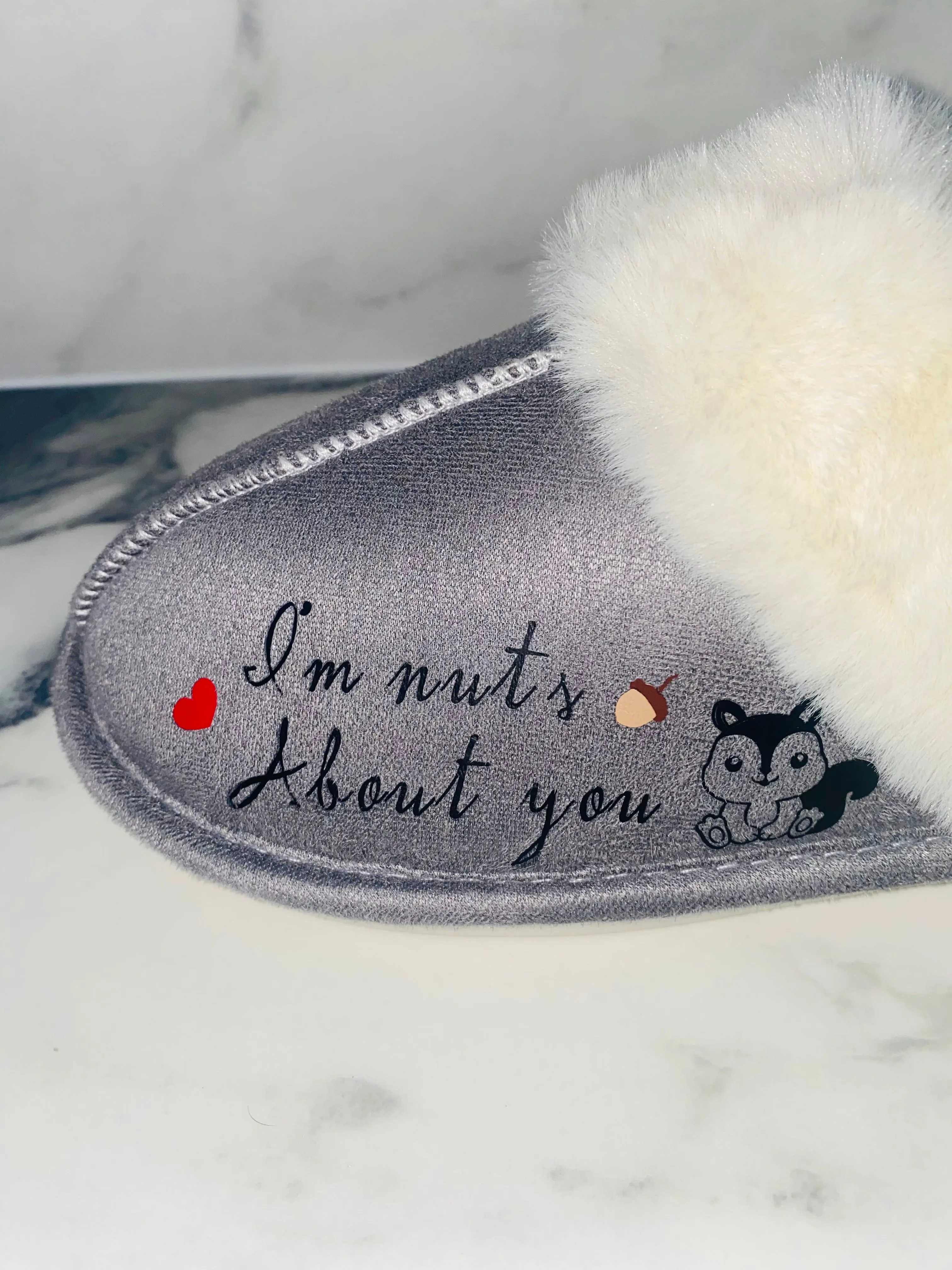 Men's Valentine's Day Slippers - Nuts about you