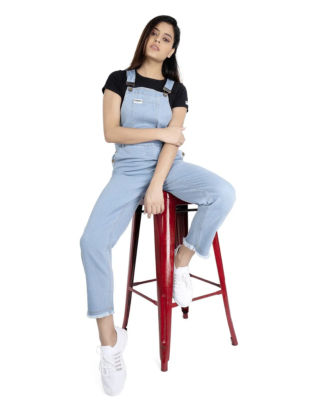 NaughtyDungaree® Feded Blue Women Denim Dungaree