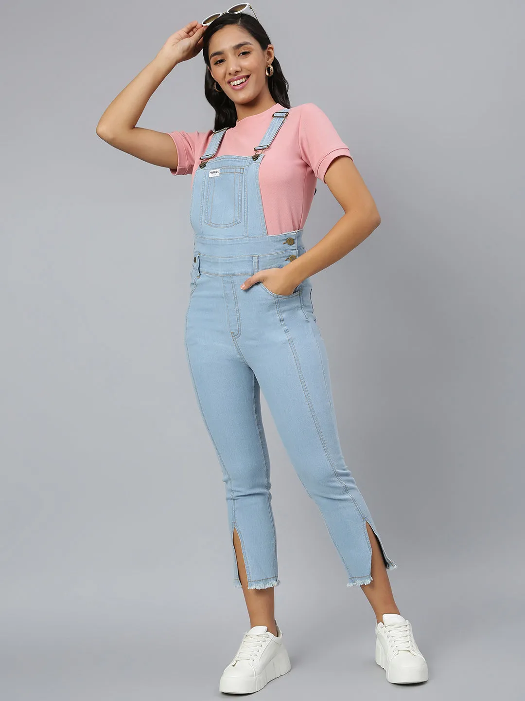 NaughtyDungaree® Slit Bottom Womens Denim Dungaree