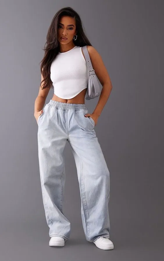 NEW LOOK ELASTIC WAIST WIDE LEG