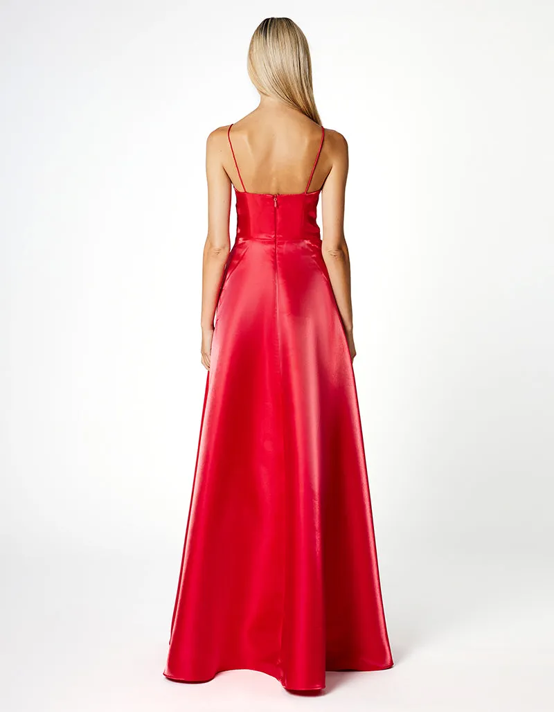 NIA V NECK A LINE GOWN B66D09L