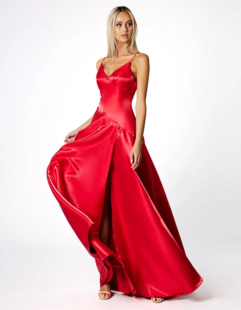 NIA V NECK A LINE GOWN B66D09L