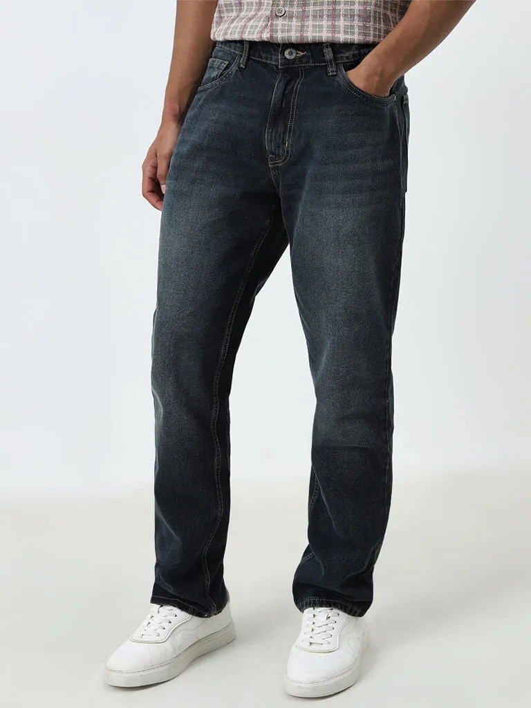 Nuon Dark Blue Relaxed - Fit Mid - Rise Jeans