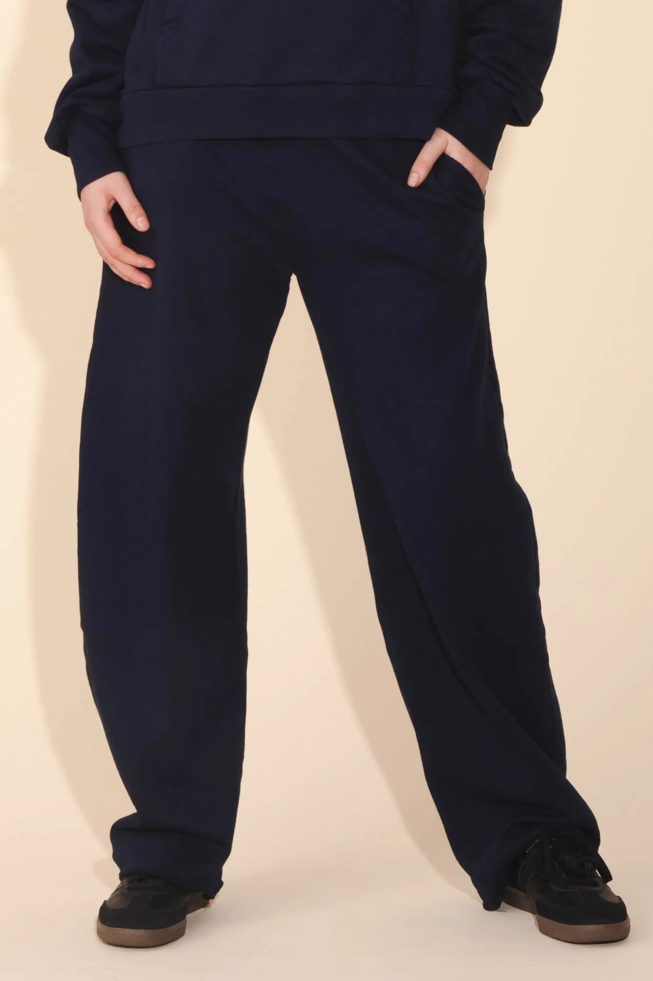 Organic Wide Leg Sweatpant in Midnight