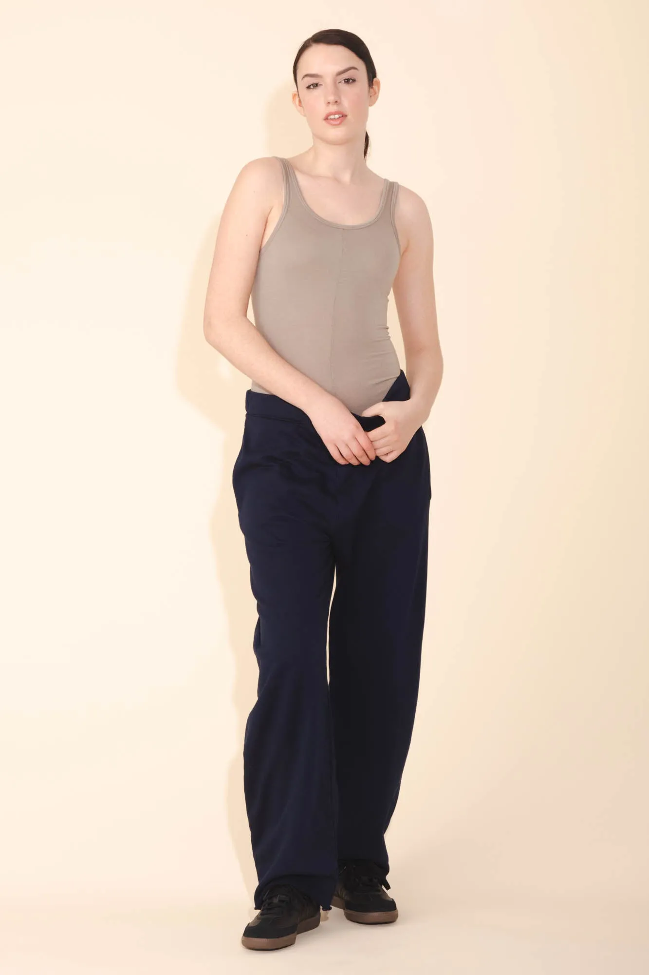 Organic Wide Leg Sweatpant in Midnight