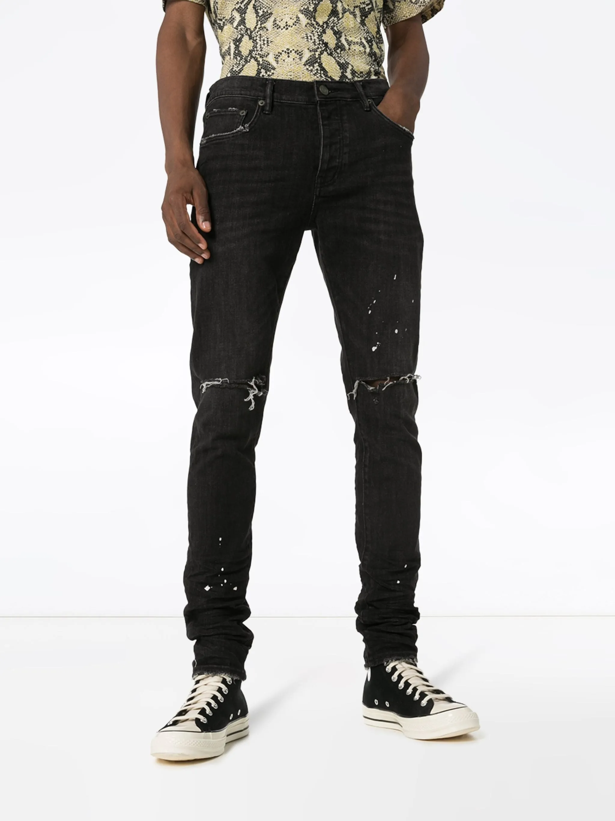 PB DISTRESSED STRAIGHT-LEG JEANS