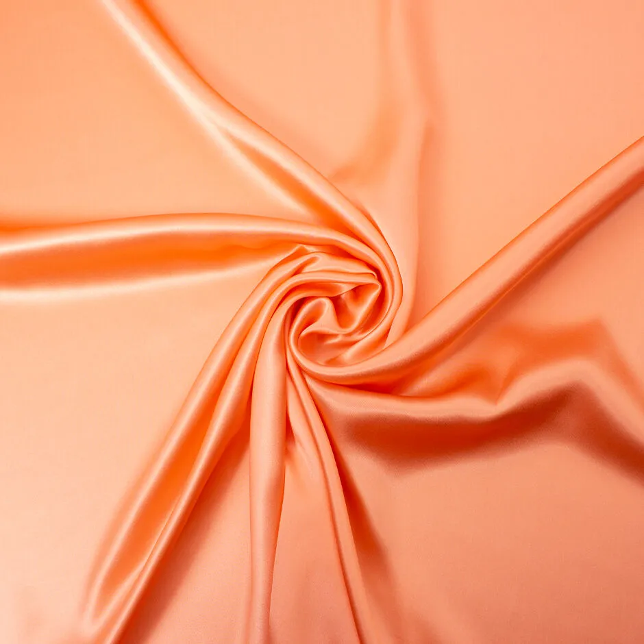 Peach Pure Silk Satin