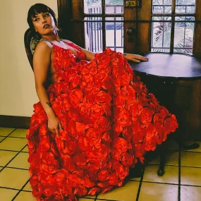 "SCARLETT" Red Rosette Indian Wedding Ballgown Set