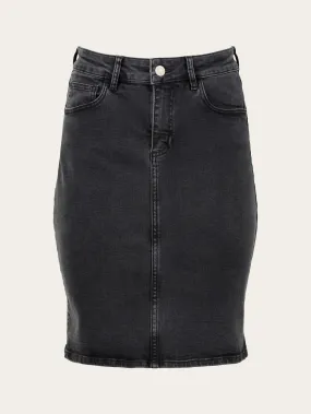 Rinse black mid length denim skirt - Rinse black