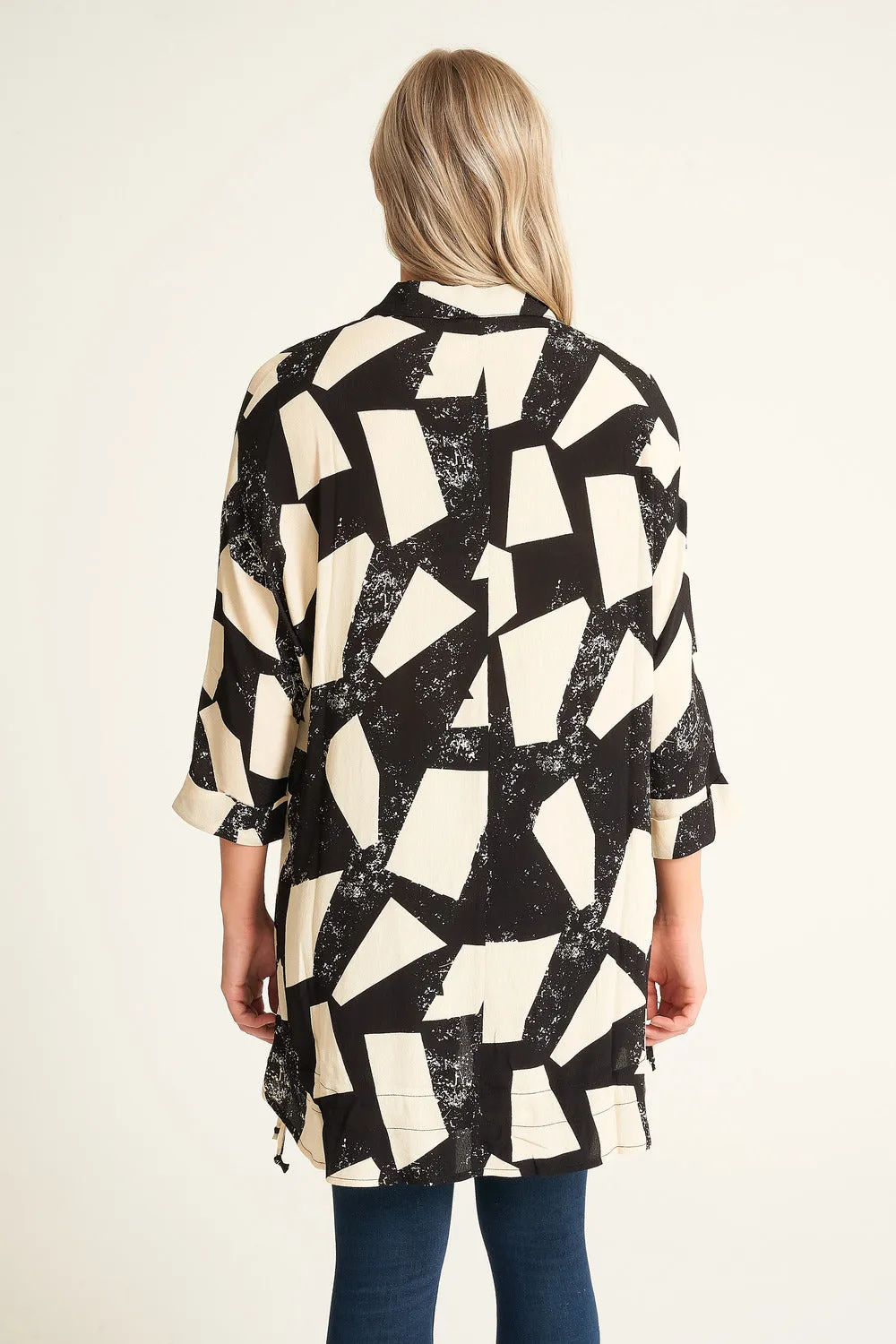 Saloos Geometrical Print Button Through Blouse Shirt