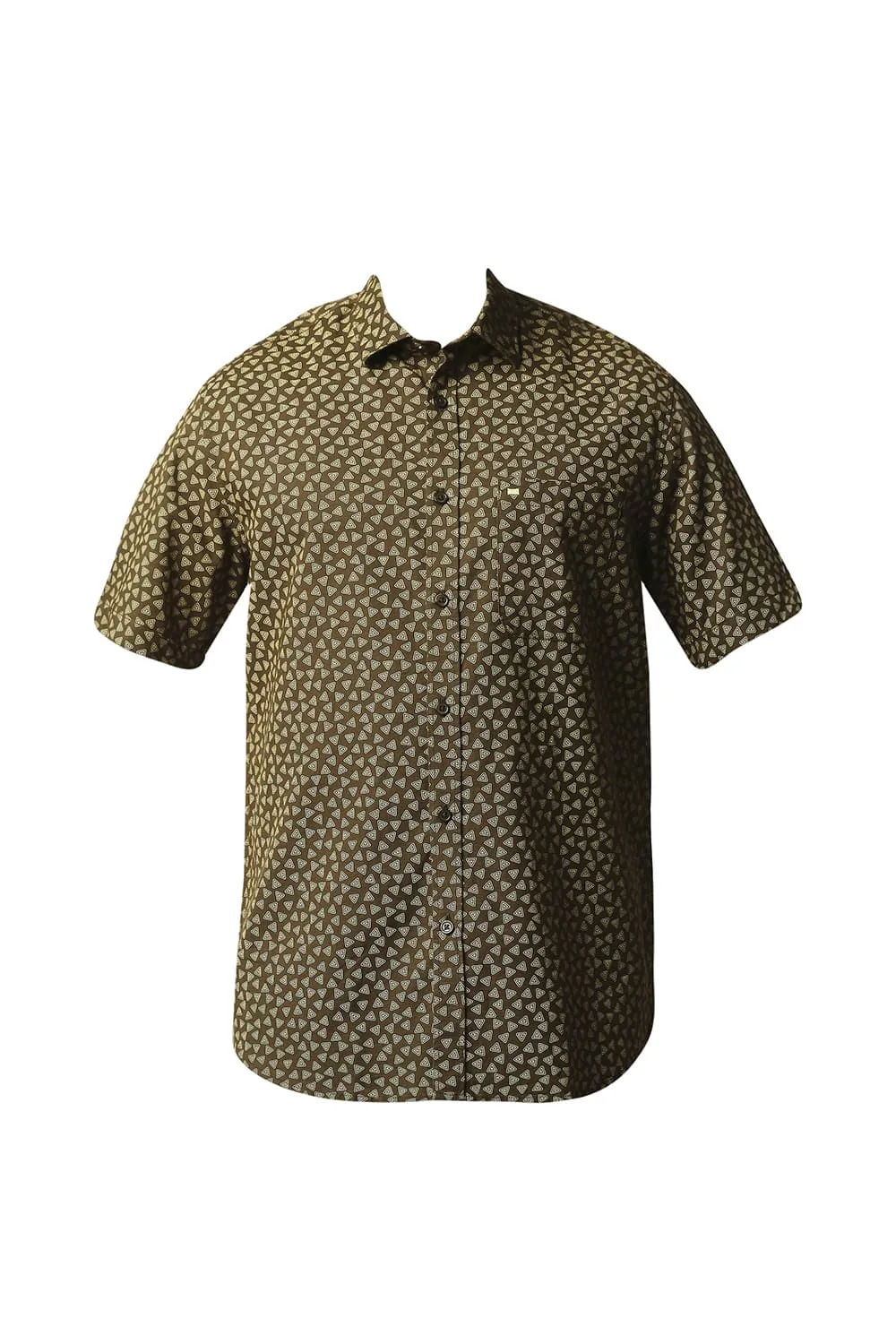 Slim Fit Cotton Hemp Printed Halfsleeves Shirt