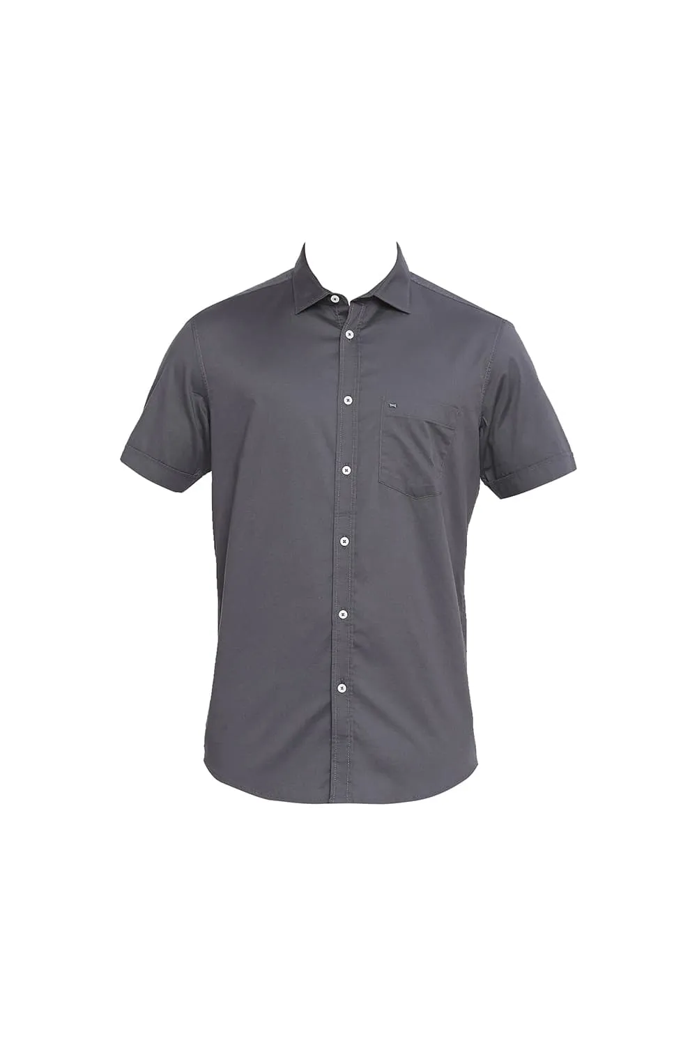 Slim Fit Cotton Stretch Twill Halfsleeves Shirt