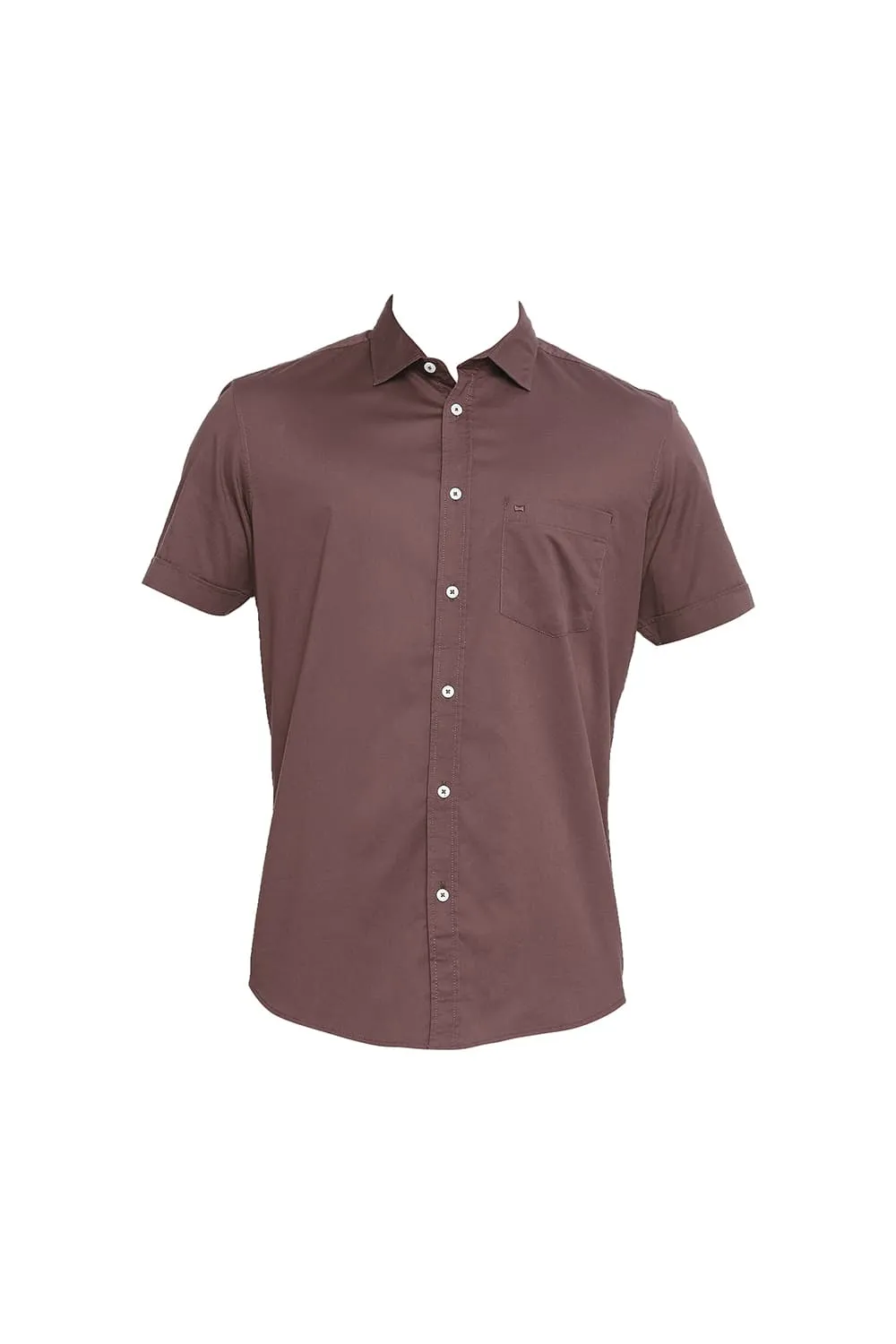 Slim Fit Cotton Stretch Twill Halfsleeves Shirt