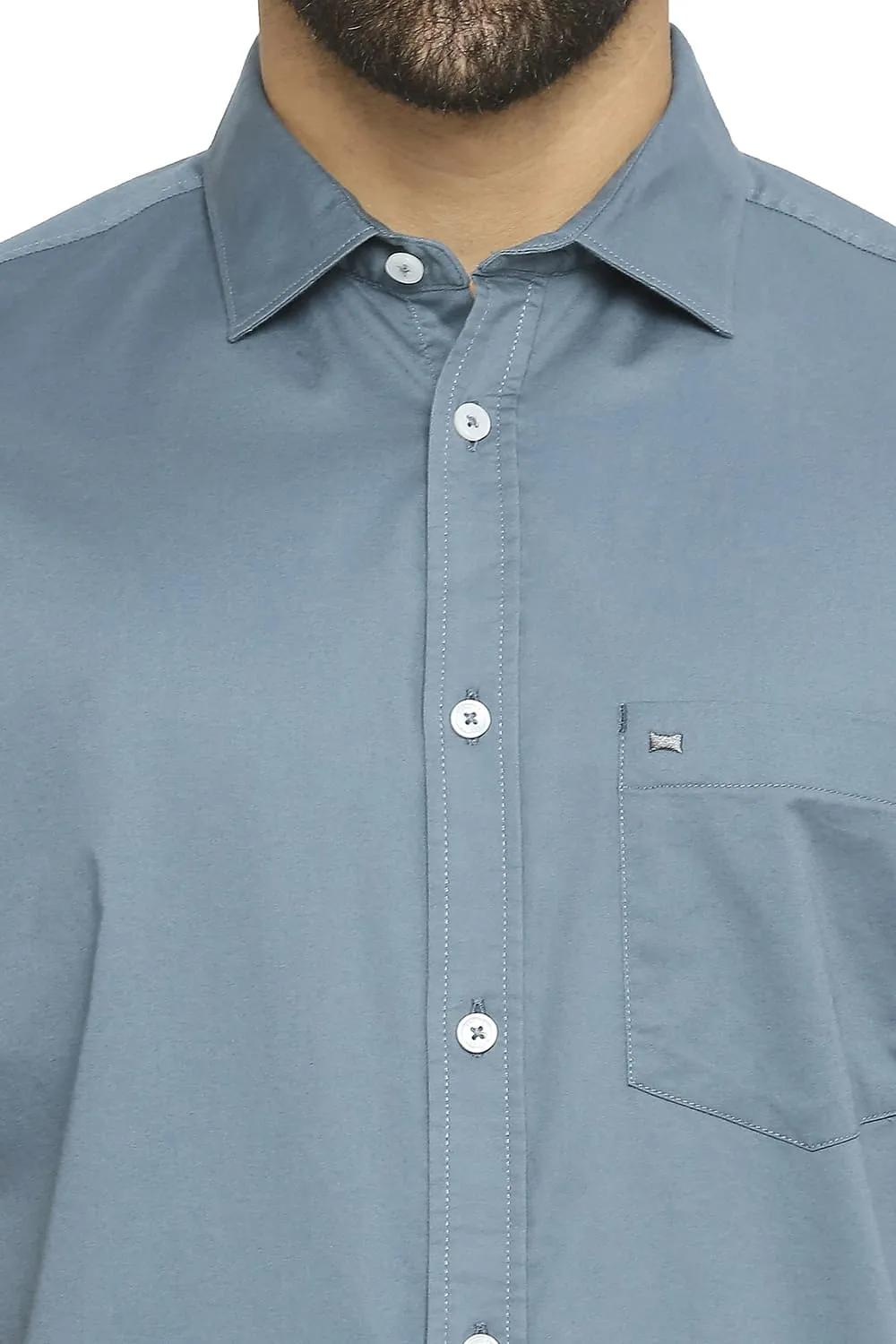 Slim Fit Cotton Stretch Twill Halfsleeves Shirt