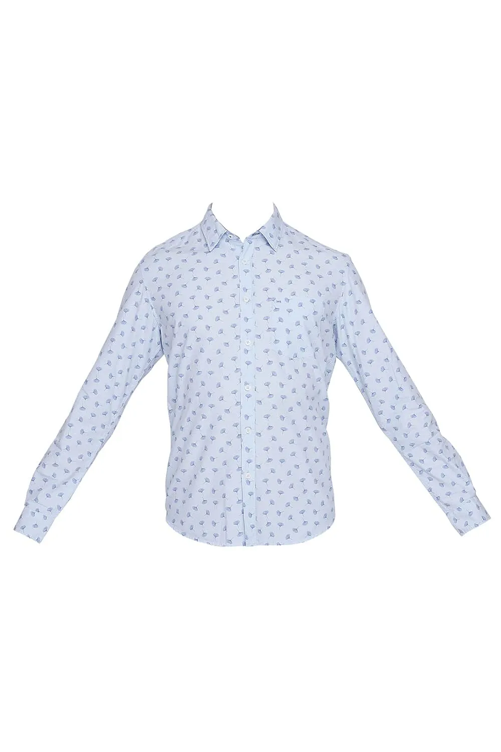 Slim Fit Fil A Fil Printed Shirt