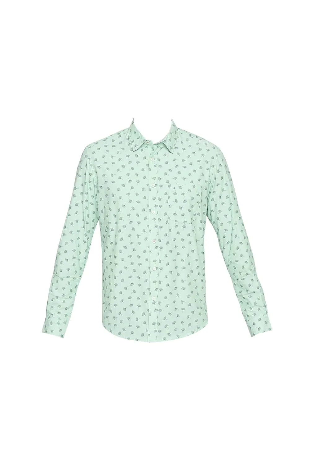 Slim Fit Fil A Fil Printed Shirt