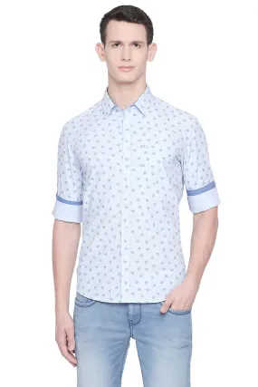 Slim Fit Fil A Fil Printed Shirt