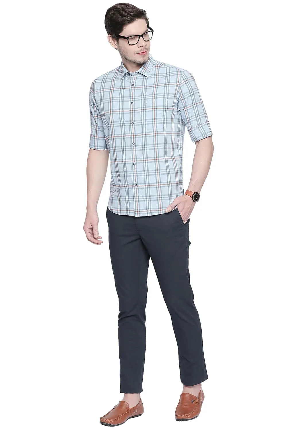 Slim Fit Oxford Checks Shirt