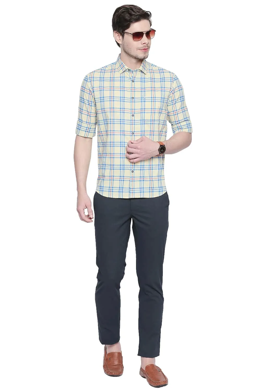 Slim Fit Oxford Checks Shirt