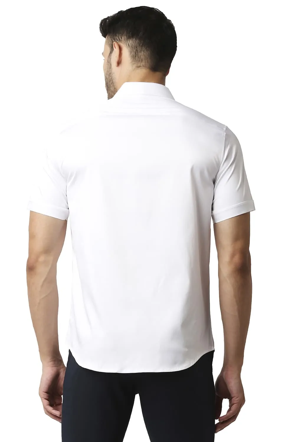 Slim Fit Polyester Stretch Halfsleeves Shirt