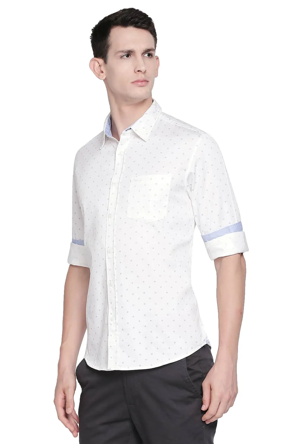 Slim Fit Satin Printed Shirt