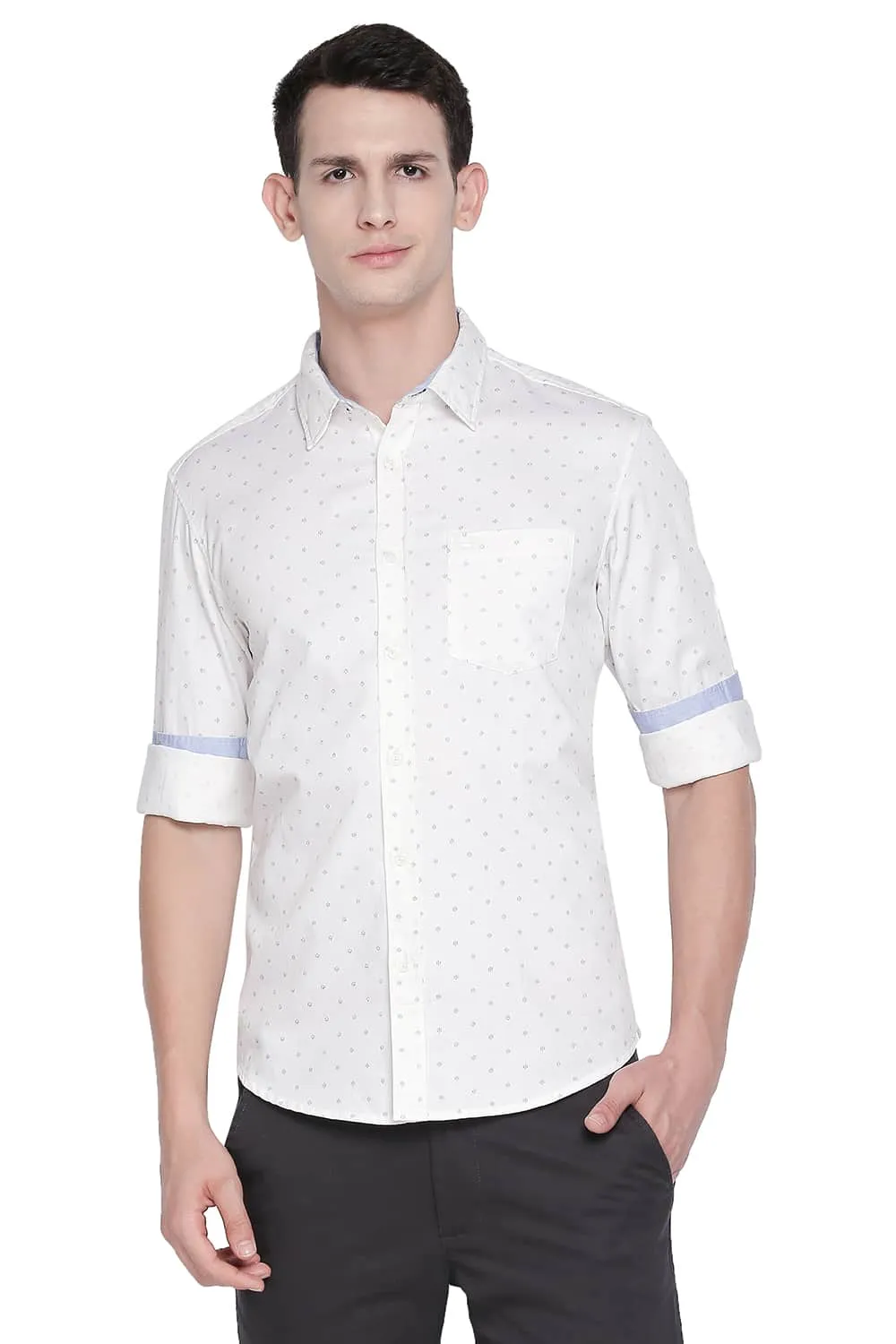 Slim Fit Satin Printed Shirt