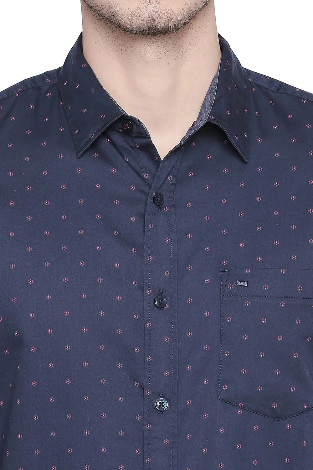 Slim Fit Satin Printed Shirt