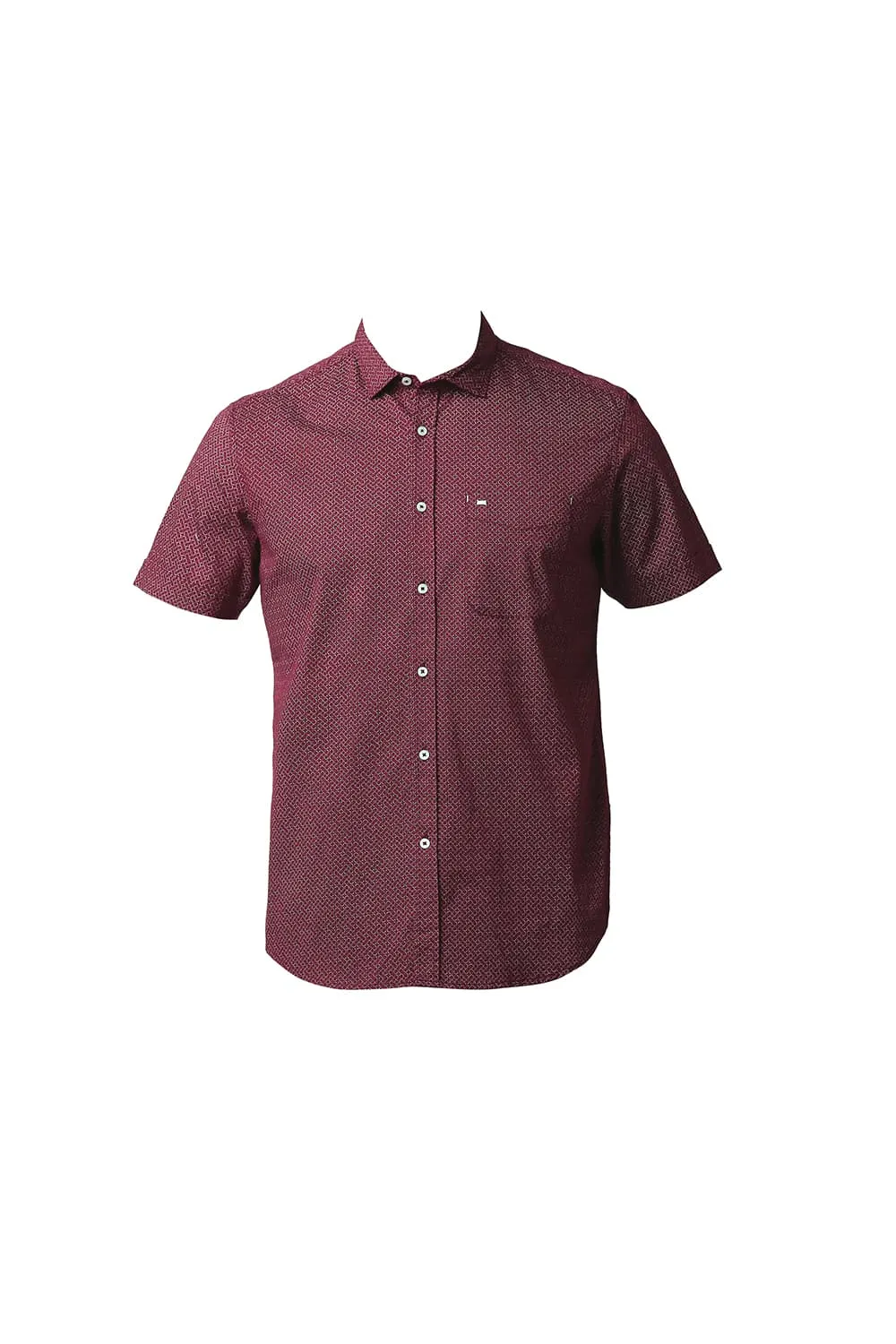 Slim Fit Twill Stretch Printed Halfsleeves Shirt