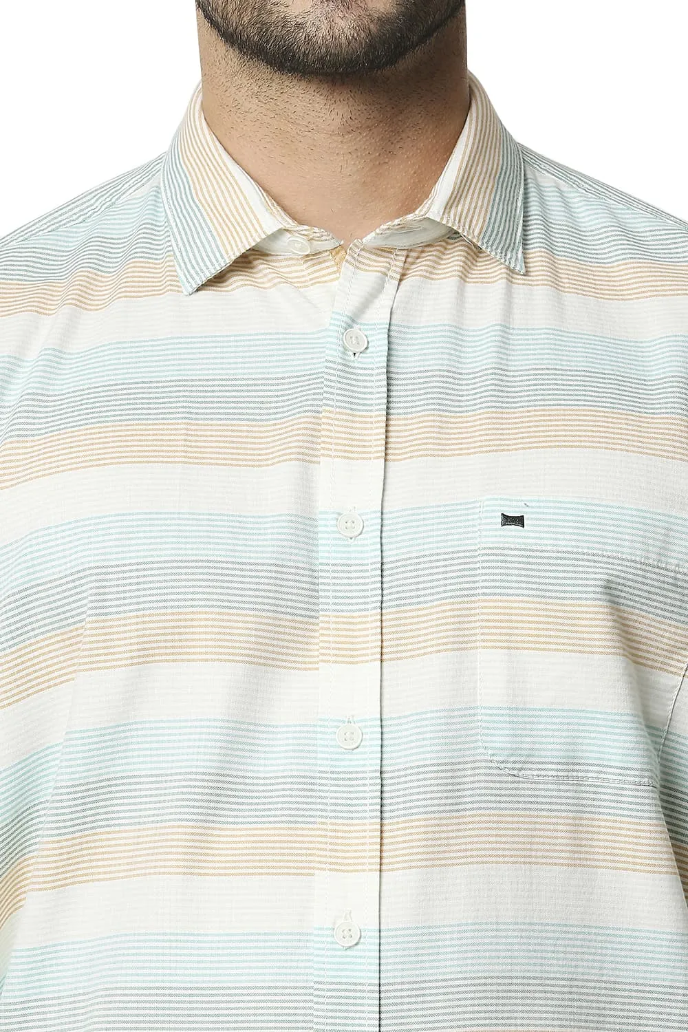 Slim Fit Twill Weft Stripe Shirt