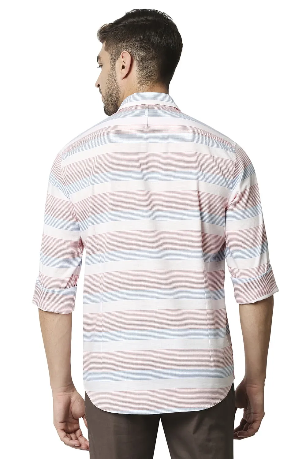 Slim Fit Twill Weft Stripe Shirt