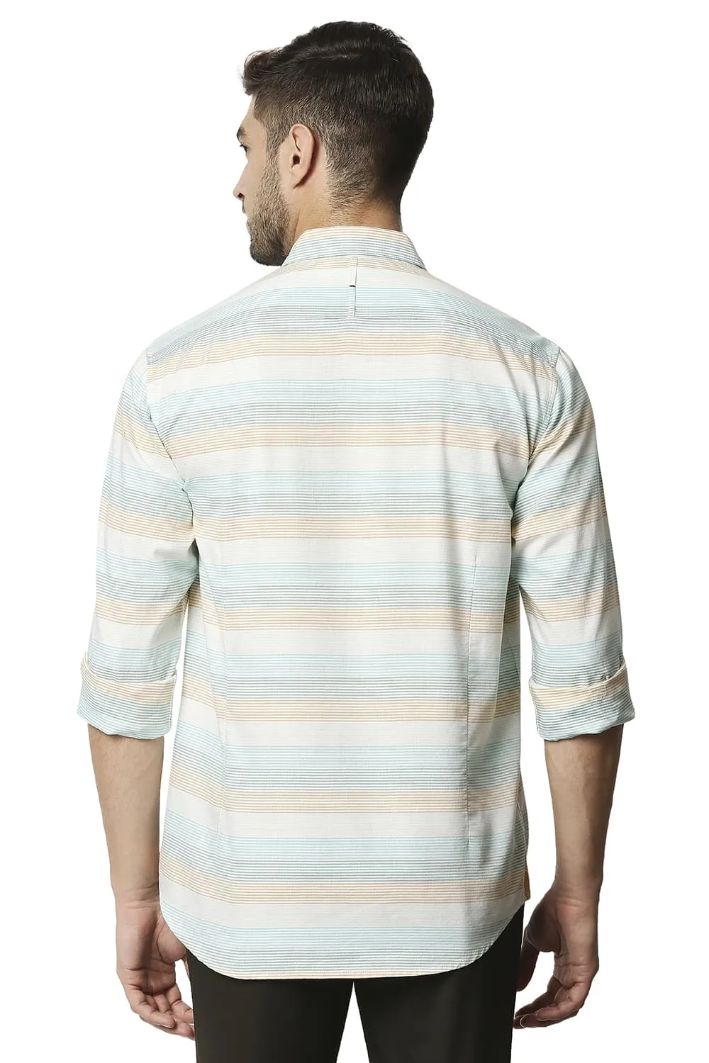 Slim Fit Twill Weft Stripe Shirt